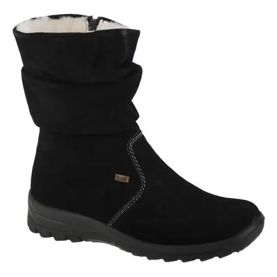 Rieker Booties Z7171-01, Damskie, Czarne, buty zimowe, skóra zamszowa, rozmiar: 39