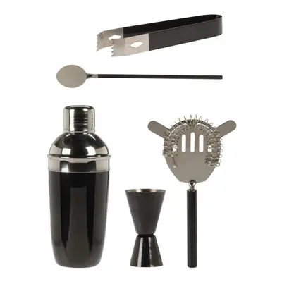 Zestaw barmański czarny połysk Excellent Houseware stal nierdzewna 5 el. shaker 500 ml 22 cm 1 kpl.