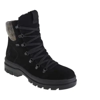 Rieker Booties X8200-00, Damskie, Czarne, buty zimowe, skóra zamszowa, rozmiar: 38
