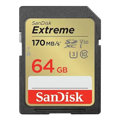 Karta pamięci SANDISK Extreme SDXC 64 GB 170/80 MB/s C10 V30 UHS-I U3