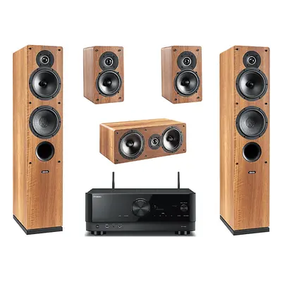 Kino domowe YAMAHA MusicCast RX-V4A Czarny + Indiana Line Tesi 561/241/761 Orzech