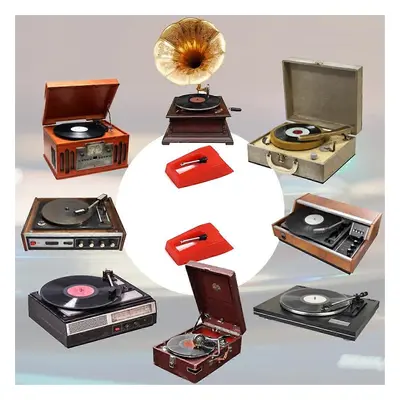 Zestaw igieł do gramofonu, 4-częściowe igły do gramofonu z 1-częściową szczotką