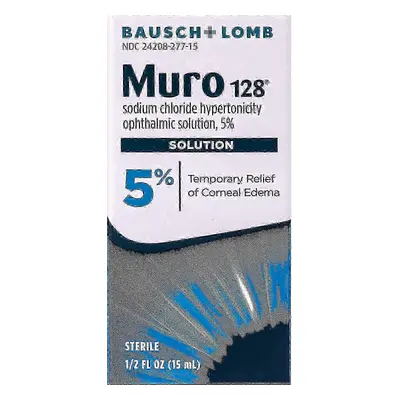 Muro 128 chlorku sodu wzmożone napięcie ocznej rozwiązanie krople, 0,5 Oz