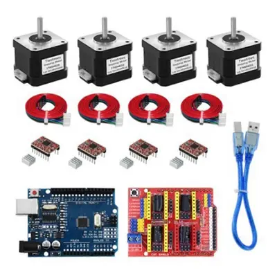 4-odprowadzeniowy silnik krokowy Nema17 17HS4401S + maszyna do grawerowania CNC-Shield V3 + 4szt