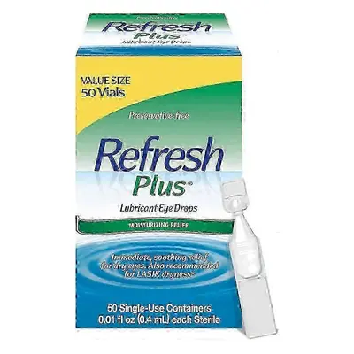 Refresh Odświeżania Plus smar oczu krople nawilżające ulgę, jednorazowego użytku, 50 Ea
