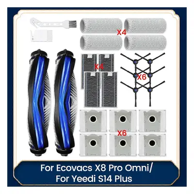 Zestaw akcesoriów do X8 Pro Omni / S14 Plus Części próżniowe Filtry szczotki bocznej Rolka Mop Ś