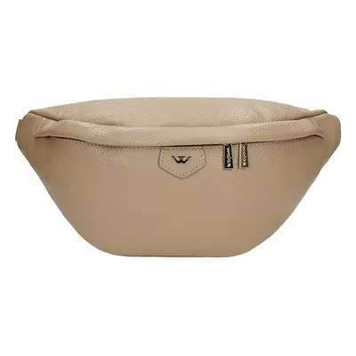 Skórzana Damska Nerka W Beżowym Kolorze