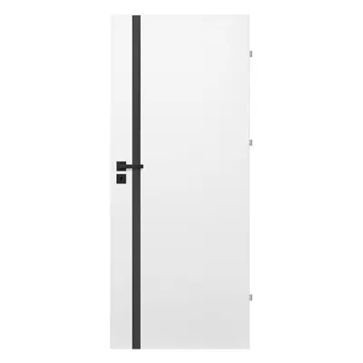 Drzwi pokojowe Exmoor 90 prawe białe czarna szyba