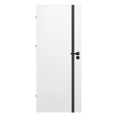 Drzwi pokojowe Exmoor 80 lewe białe czarna szyba
