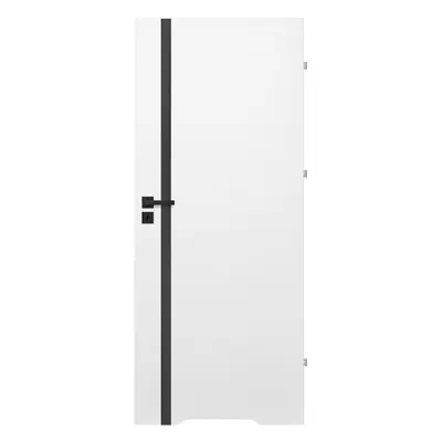 Drzwi z podcięciem Exmoor 80 prawe białe czarna szyba