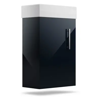 Blumfeldt Johnstone, szafka łazienkowa, z umywalką ceramiczną, 40 cm, funkcja cichego domykania (soft close)