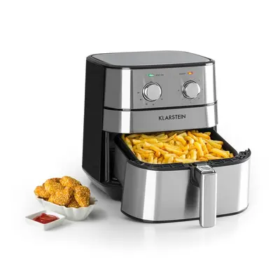 Klarstein AeroVital, frytkownica beztłuszczowa, 1700 W, 5,4 l, timer, stal szlachetna, kolor srebrny