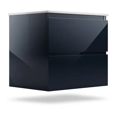 Blumfeldt Johnstone, szafka łazienkowa, z umywalką ceramiczną, 60 cm, funkcja cichego domykania (soft close)