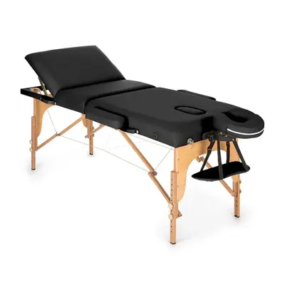 KLARFIT MT 500, stół do masażu, 210 cm, 200 kg, składany, torba, kolor czarny