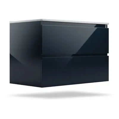 Blumfeldt Johnstone, szafka łazienkowa, z umywalką ceramiczną, 80 cm, funkcja cichego domykania (soft close)