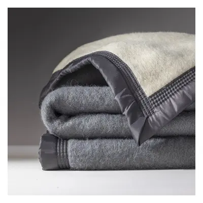 Dwukolorowy koc wełniany 600g/m2