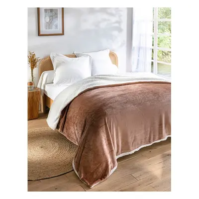 Dwustronny koc z polaru i materiału sherpa