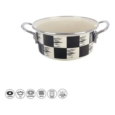 Garnek emaliowany SZACHOWNICA