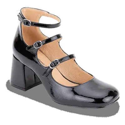 Czarne lakierowane botki DELPHINE Les Tropéziennes na obcasie