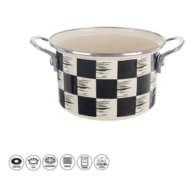 Garnek emaliowany SZACHOWNICA