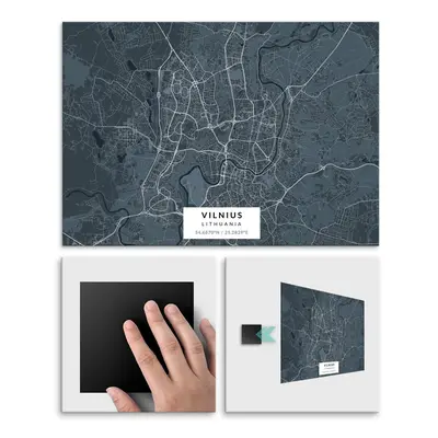 Plakat metalowy Mapa Navy Wilno L