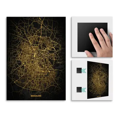 Plakat metalowy Mapa City Lights Bangalore M