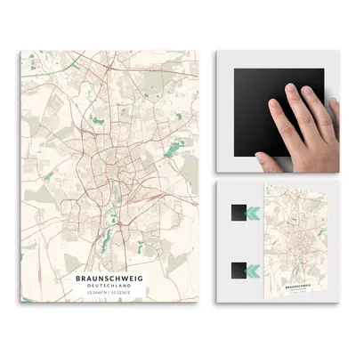 Plakat metalowy Mapa Vintage Braunschweig L