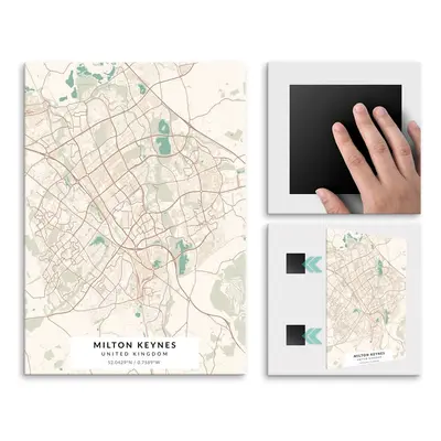 Plakat metalowy Mapa Vintage Milton Keynes L