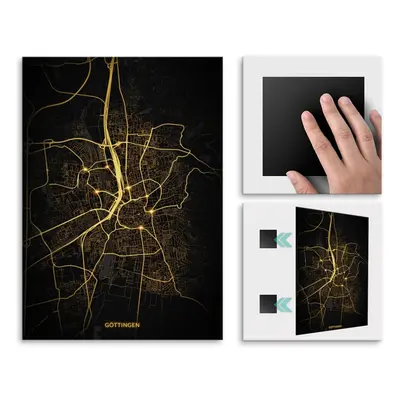 Plakat metalowy Mapa City Lights Göttingen L