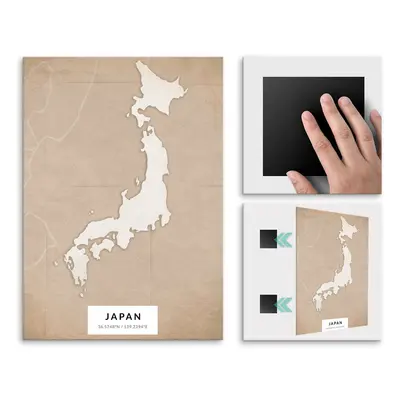 Plakat metalowy Mapa Vintage Japonia L