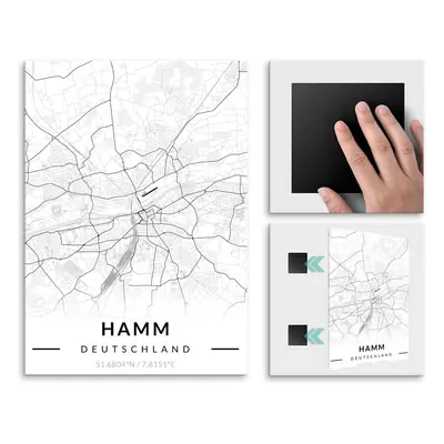 Plakat metalowy Mapa B&W Hamm M