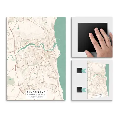 Plakat metalowy Mapa Vintage Sunderland L