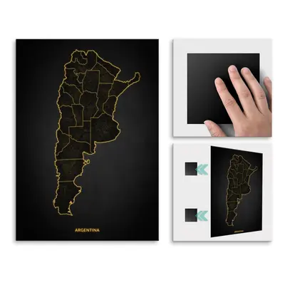 Plakat metalowy Mapa City Lights Argentyna L
