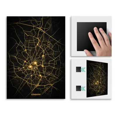 Plakat metalowy Mapa City Lights Coventry M