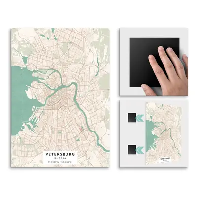 Plakat metalowy Mapa Vintage Petersburg M