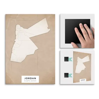 Plakat metalowy Mapa Vintage Jordania M