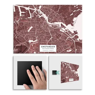 Plakat metalowy Mapa Burgund Amsterdam M