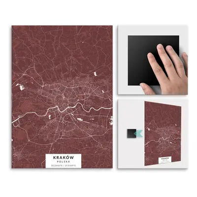 Plakat metalowy Mapa Burgund Kraków L