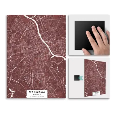 Plakat metalowy Mapa Burgund Warszawa L