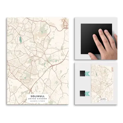 Plakat metalowy Mapa Vintage Solihull L