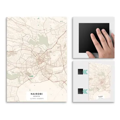 Plakat metalowy Mapa Vintage Nairobi L