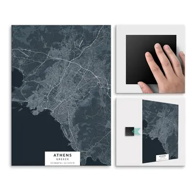 Plakat metalowy Mapa Navy Ateny L