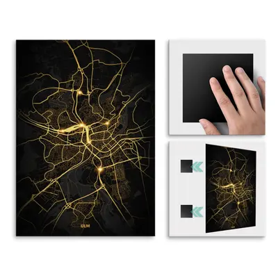 Plakat metalowy Mapa City Lights Ulm L