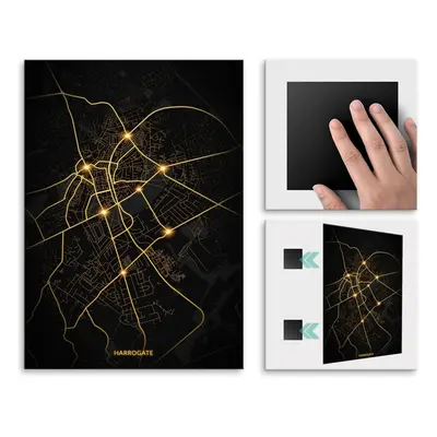 Plakat metalowy Mapa City Lights Harrogate M