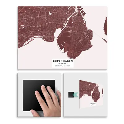 Plakat metalowy Mapa Burgund Kopenhaga L