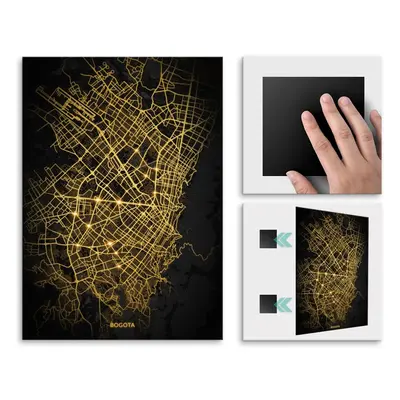 Plakat metalowy Mapa City Lights Bogota L