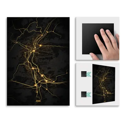Plakat metalowy Mapa City Lights Jena L