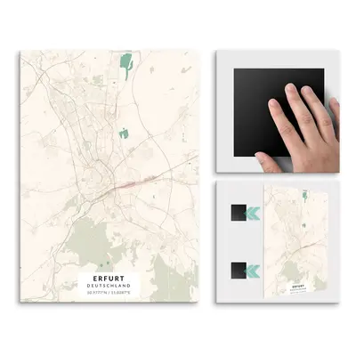 Plakat metalowy Mapa Vintage Erfurt M