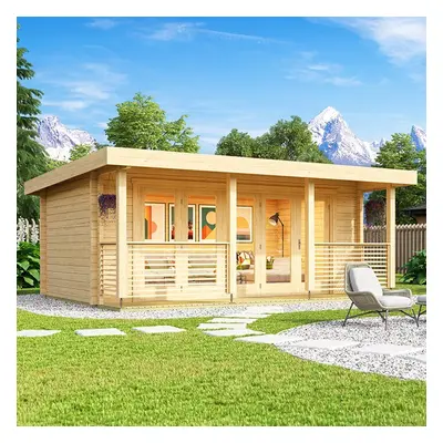 Orello – Nowoczesny drewniany domek ogrodowy z panoramicznymi drzwiami składanymi | Orello 1 – z