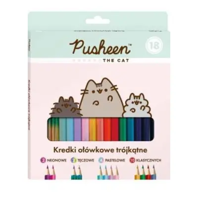 Kredki ołówkowe trójkątne pusheen 18 kolorów